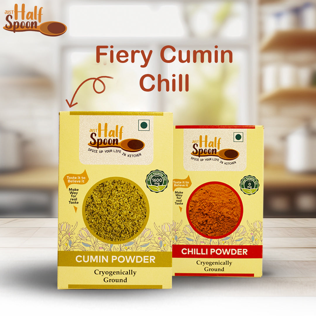 Just HalfSpoon Chilli, Cumin Powder (2 x 100gms)