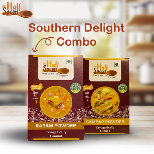 Just HalfSpoon Southern delight - Rasam, Sambhar